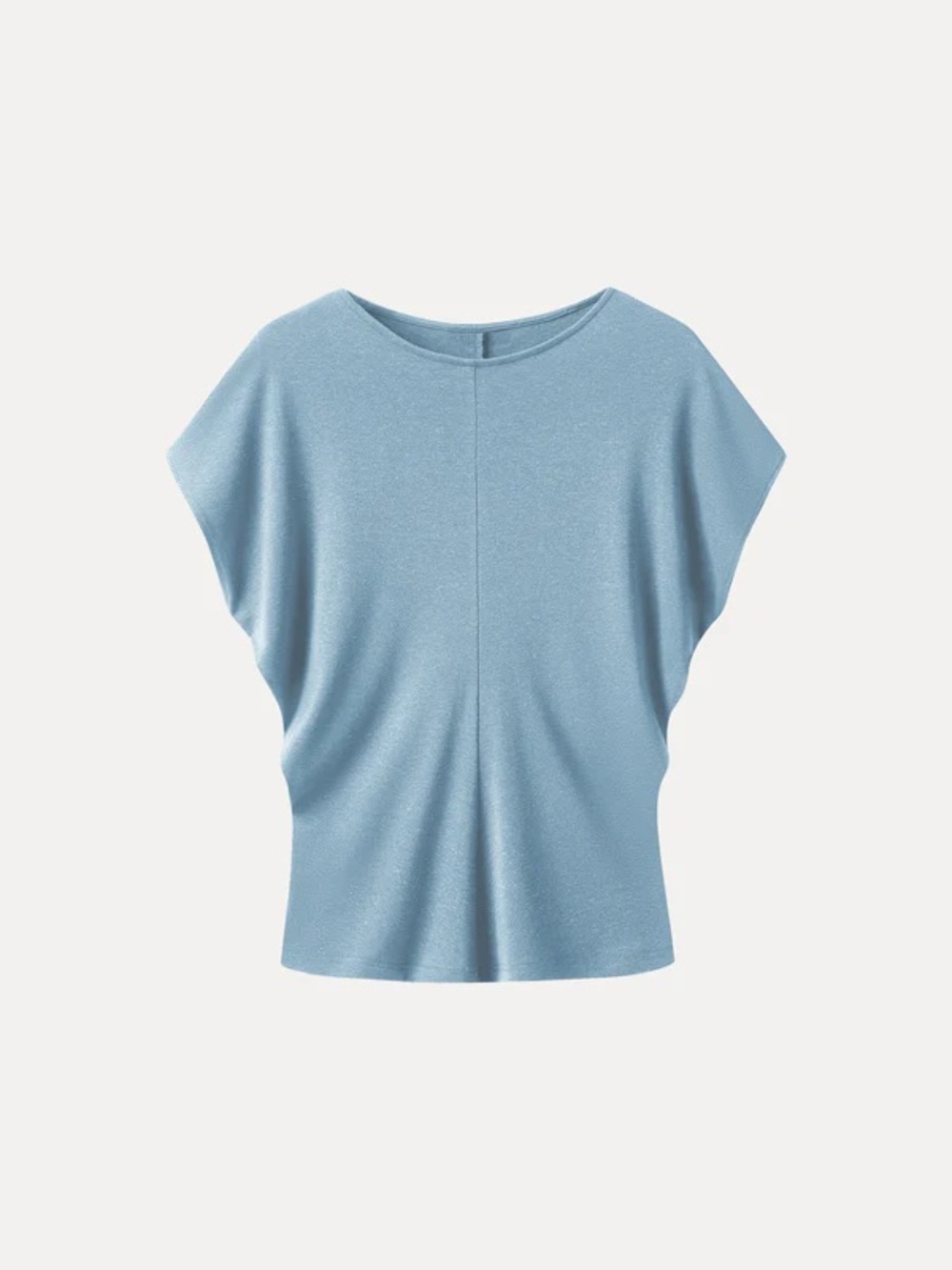 OGL Linen-Blend Round Neck Relaxed Summer Top